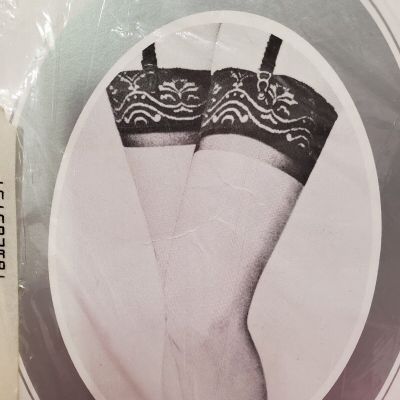 Christian Dior Romantic Lace Top Garter Stockings Albaster Thigh-Hi Size 2 Sissy